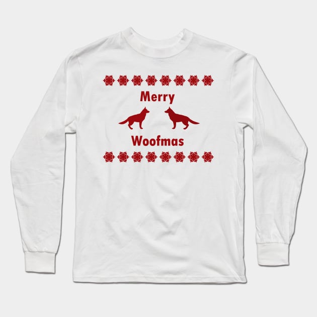 Merry Woofmas holiday design Long Sleeve T-Shirt by kuallidesigns